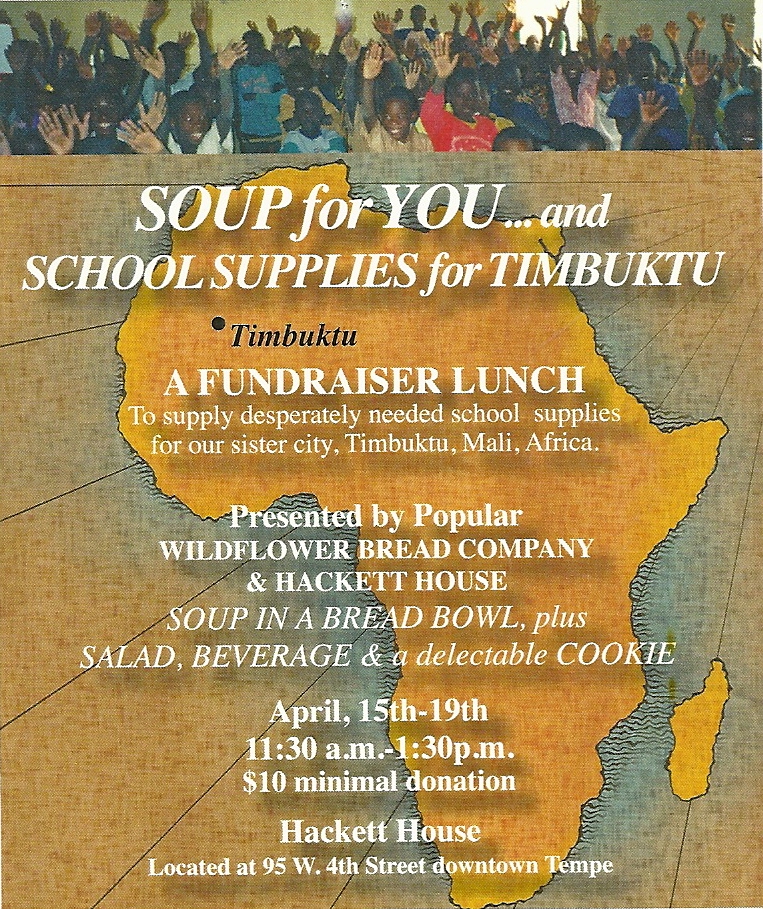Soup For You…School Supplies For Timbuktu
